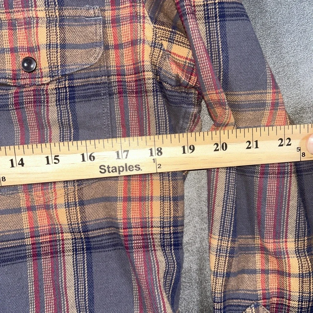 Lucky Brand Pearl Snap Flannel Shirt Mens Small Saturday Stretch Pockets